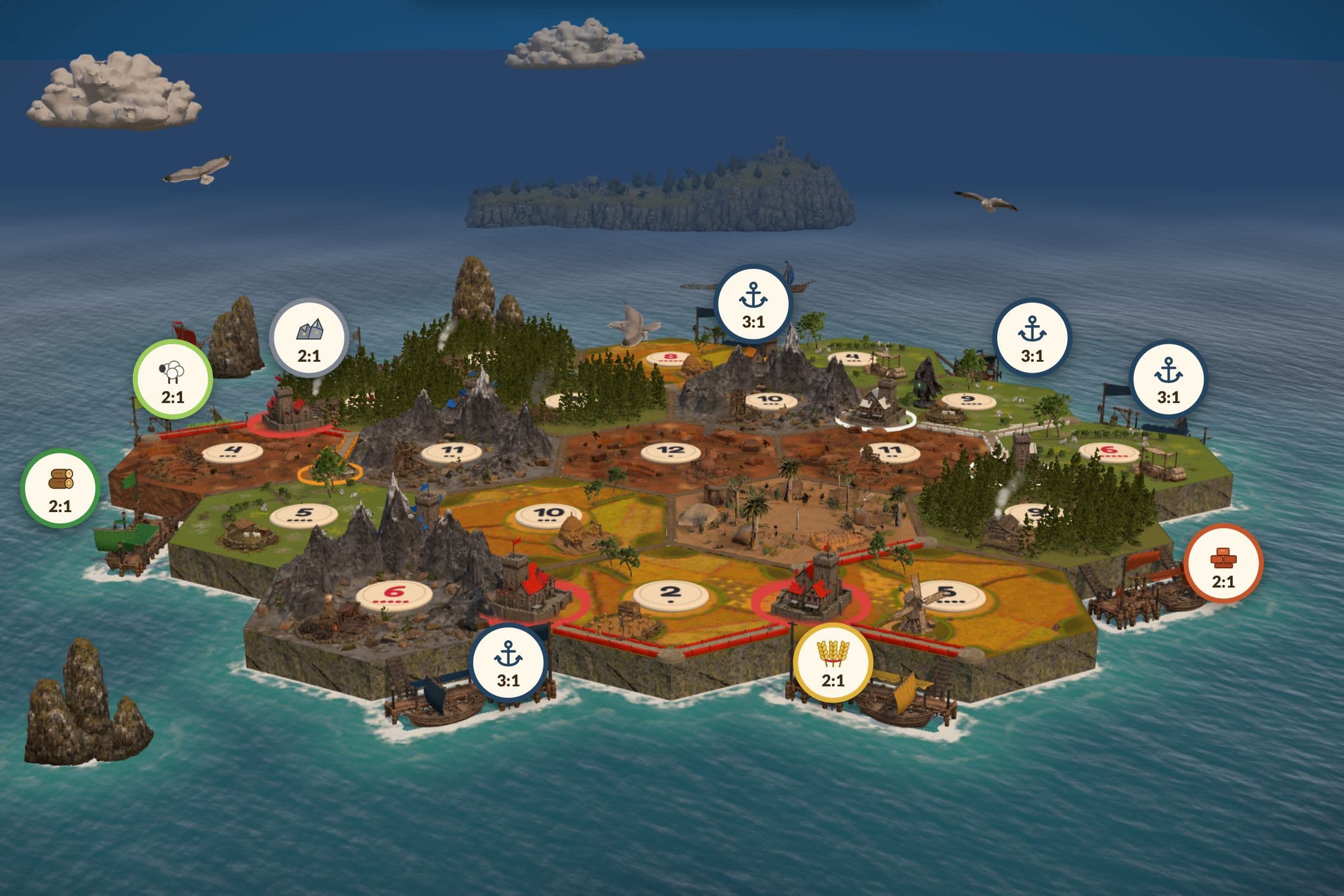The island under evening clouds