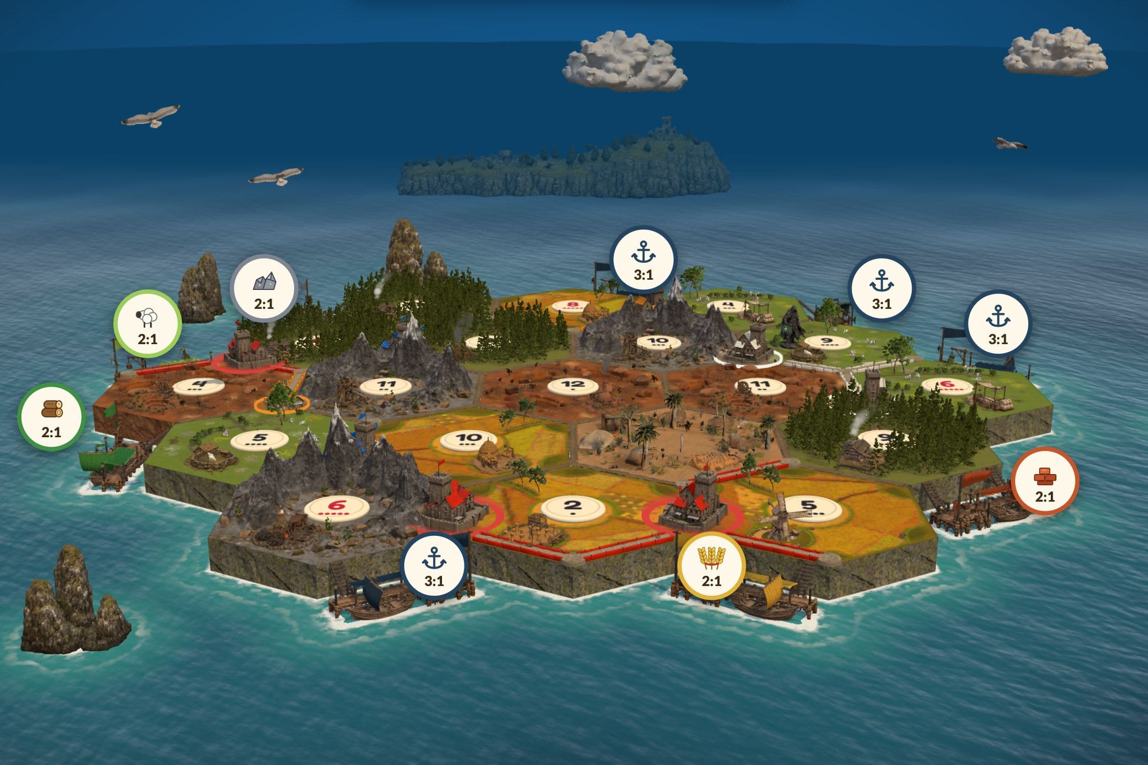 The island at noon in clear weather